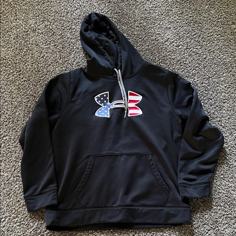 Under Armour Navy Hoodie with Patriotic Logo